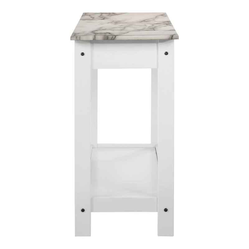 DH BASIC Transitional Rubberwood 4-Piece Open-Shelf Coffee Table Set with Drawer by Denhour