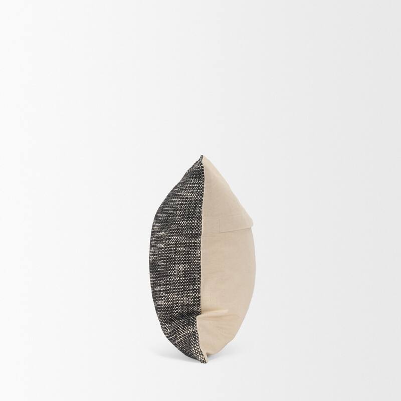 Jalia Cream and Black Cotton Decorative Lumbar Pillow Cover