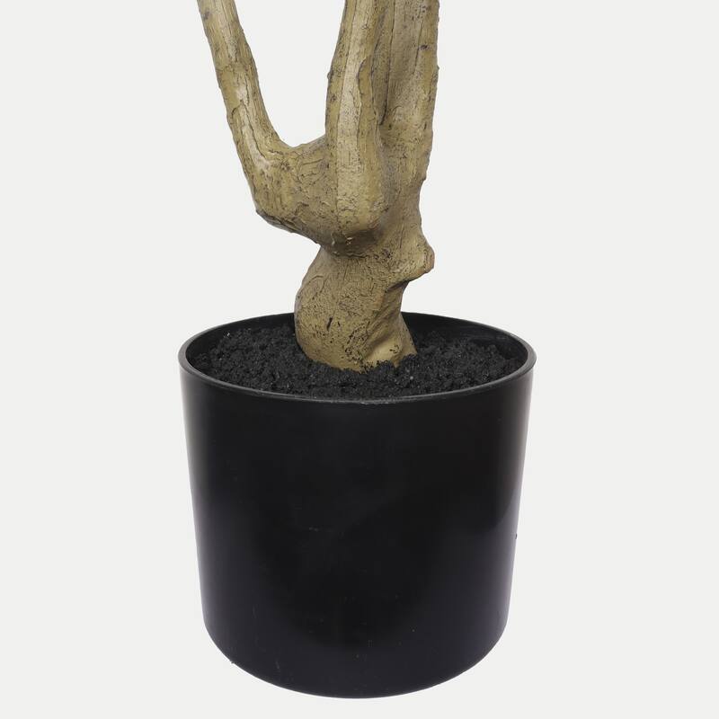 5FT Artificial Olive Tree, Lifelike Fake Potted Indoor Plant, Faux Tree for Home Living Room Decor, 1pc/set - Green Leaves