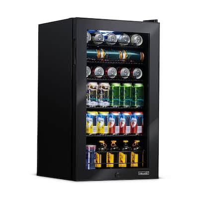 Newair 126 Can Freestanding Beverage Fridge in Onyx Black with Adjustable Shelves