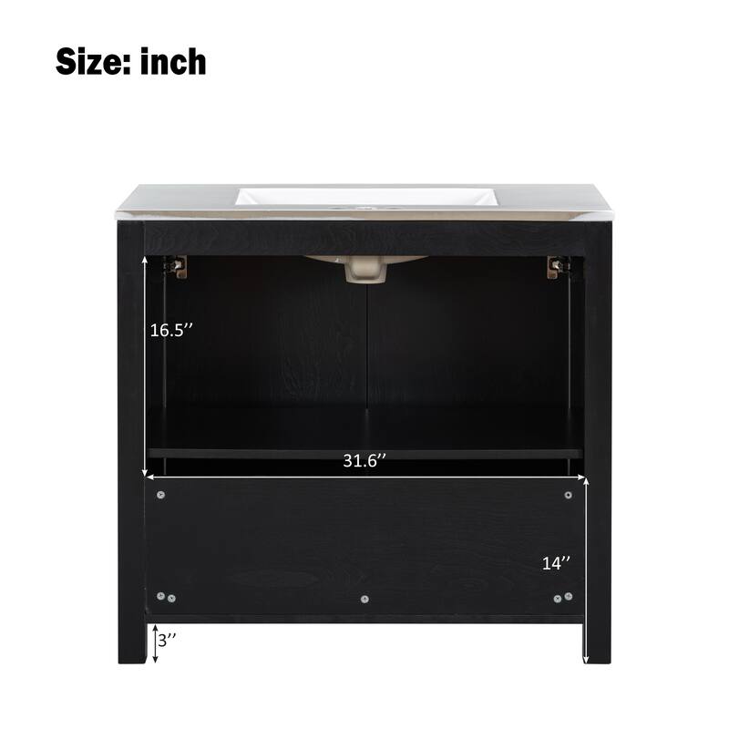 36 " Bathroom Vanity Organizer with Ceramic Sink