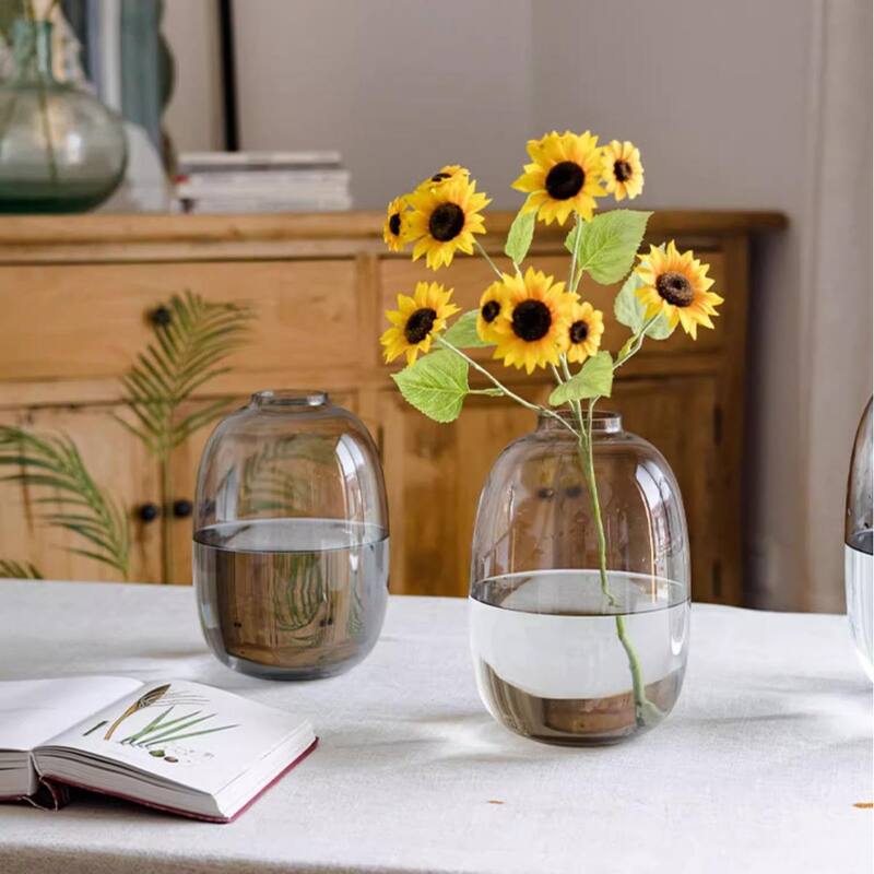 RusticReach Modern Clear Glass Vase
