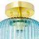 preview thumbnail 3 of 16, River of Goods Ignace Brushed Gold Metal 10.25-Inch Ceiling Light with Frosted White Glass Globe Shade