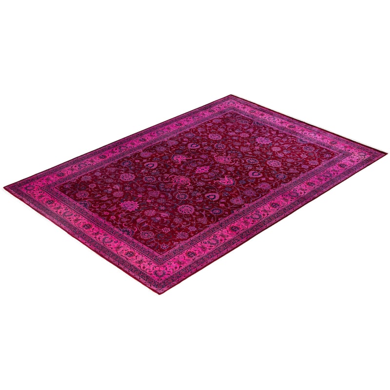 Overdyed One-of-a-Kind Hand-Knotted Area Rug - Red - 6' 1" x 8' 10"