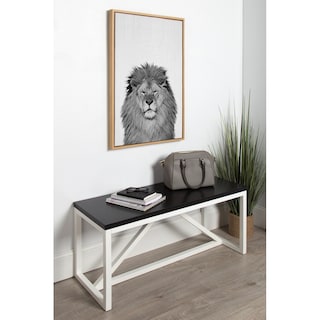 Kate and Laurel Sylvie Lion Framed Canvas by Simon Te Tai