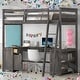 preview thumbnail 19 of 32, Twin Size Loft Bed with U-shaped Desk,Drawers and Storage Shelves,White/Antique Brown
