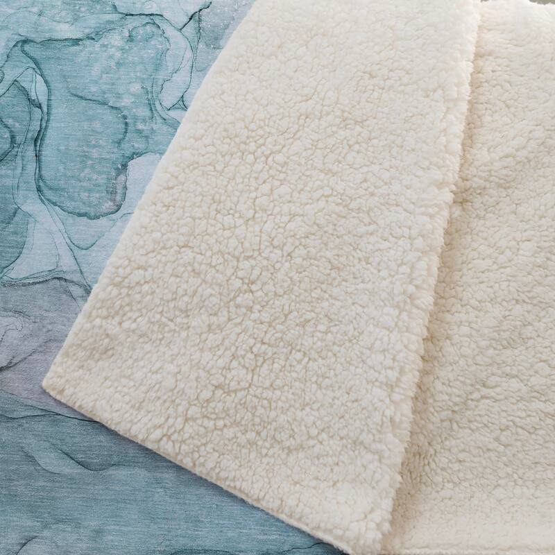 Premium Machine Washable Abstract Contemporary Sherpa Throw Blanket