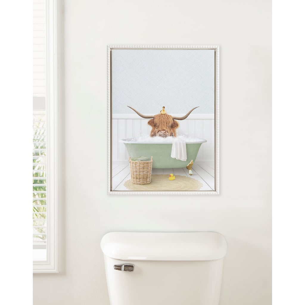Sylvie Beaded Randall in Cottage Bath Framed Canvas by Amy Peterson
