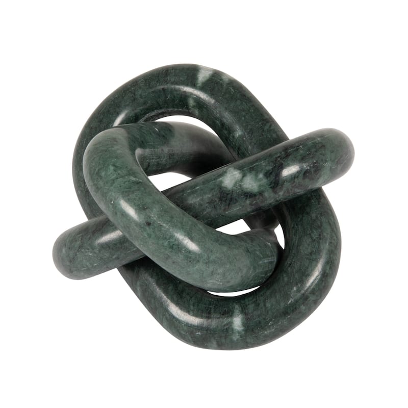 Decorative Interlocking Marble Chain with 3 Links - 6.0"L x 6.0"W x 6.0"H - Green