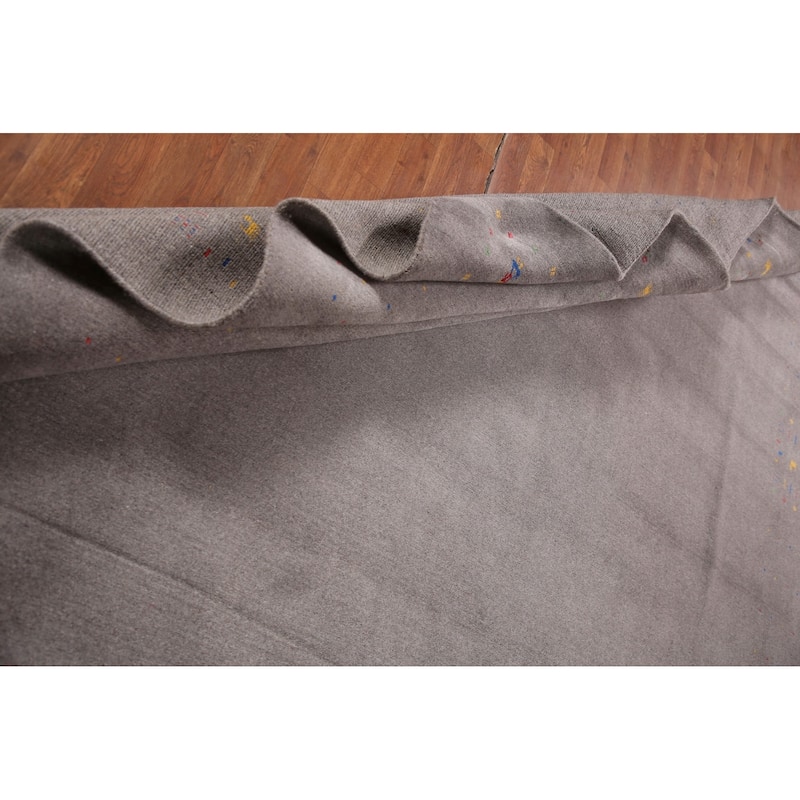 Gray Gabbeh Oriental Area Rug Hand-Knotted Wool Carpet - 9'4" x 12'2"