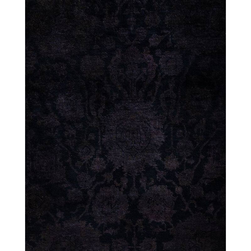 Fine Vibrance One-of-a-Kind Hand-Knotted Area Rug - Black, 6' 1" x 9' 3" - 6' 1" x 9' 3"