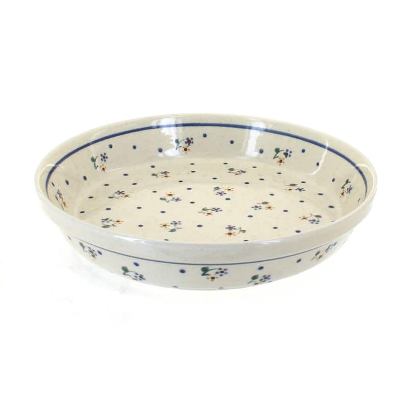 Blue Rose Polish Pottery 879 Zaklady Pie Plate - Country Meadow