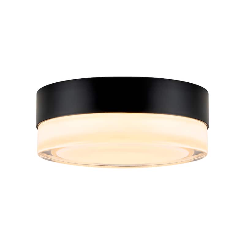 Modern Black Dome Dimple Glass Wall Sconce Frosted Clear Glass Flush Mount Light