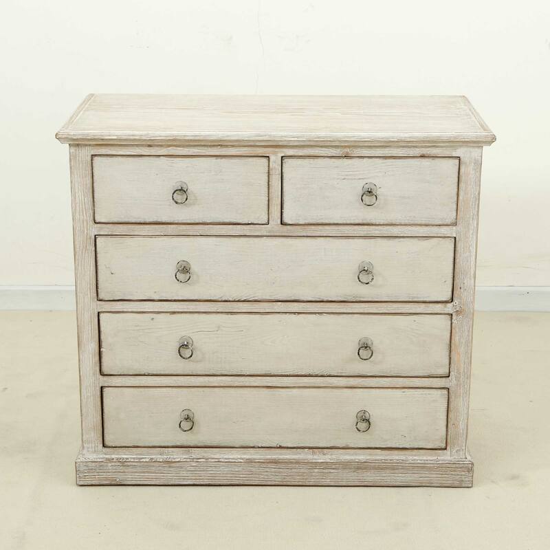 Artissance Reclaimed Shandong 5 Drawer Dresser, Antique Off White