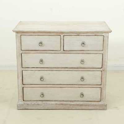 Artissance Reclaimed Shandong 5 Drawer Dresser, Antique Off White