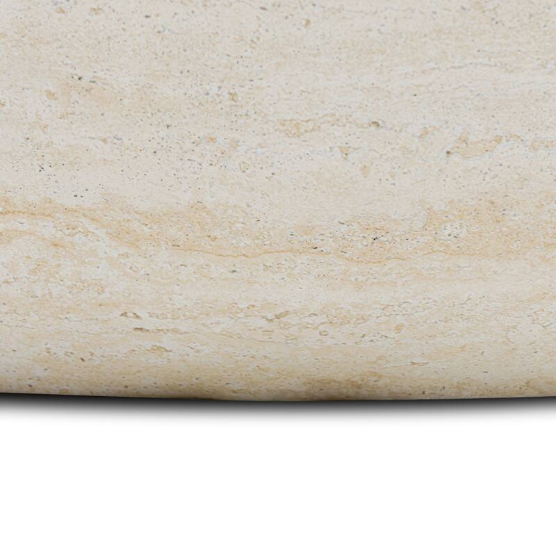 Poly & Bark Trevi Concrete Oval Coffee Table with Marble Finish