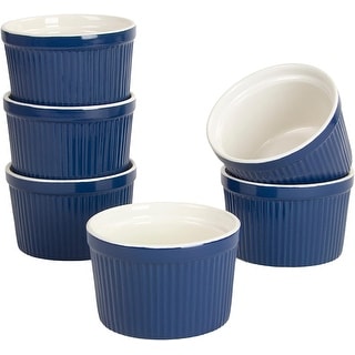 Strawberry Street Roma 10oz Ramekin Set Of 6 - Stoneware Oven & Dishwasher Safe, Gray - View #2