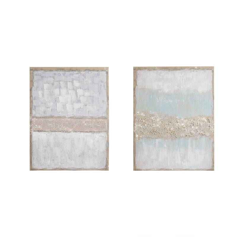 Gracie Mills Louise Tranquil Sorbet Sky Gel Coat Canvas - 22 x 28 - Neutral/White1