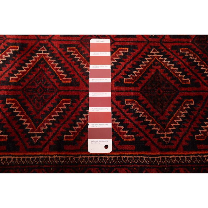 ECARPETGALLERY Hand-knotted Baluch Red Wool Rug - 3'1 x 6'1