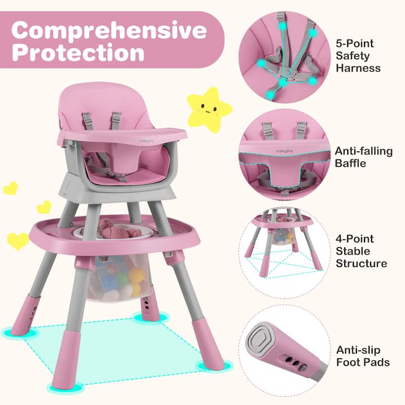 Gymax 16-in-1 Baby High Chair w/ Activity Center Booster Seat Building