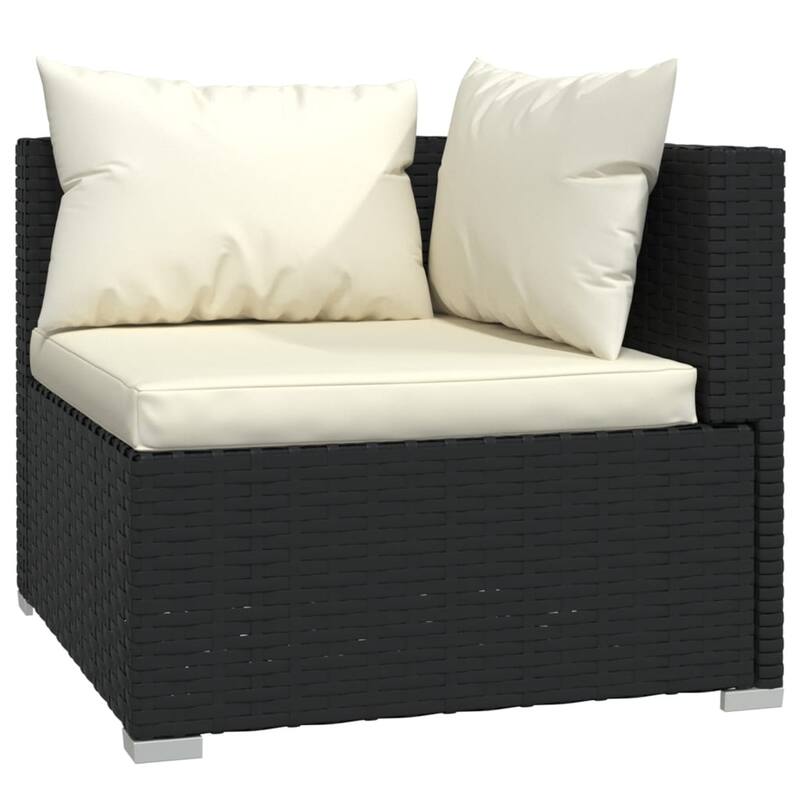 vidaXL Patio Lounge Set Outdoor Sectional Sofa Set Table Garden Poly Rattan