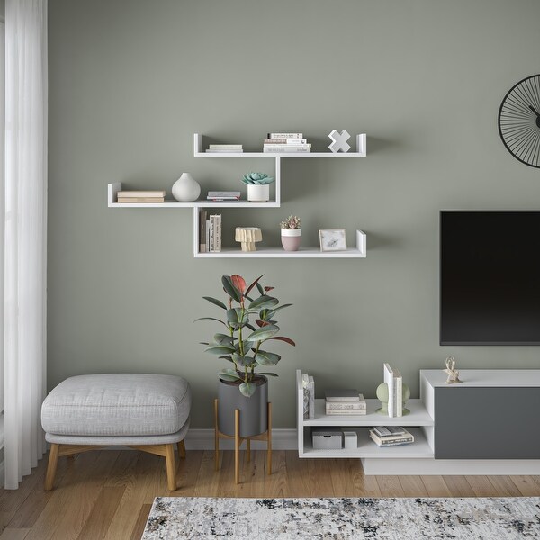 Contemporary wall shelving for living room 2025