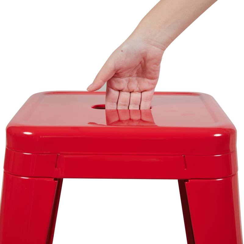 AC Pacific 24 Inch Industrial Stackable Metal Counter Stools Set of 4