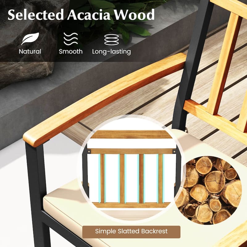 Coatway 5 Pieces Outdoor Acacia Wood Dining Set with Cushions for - See Details