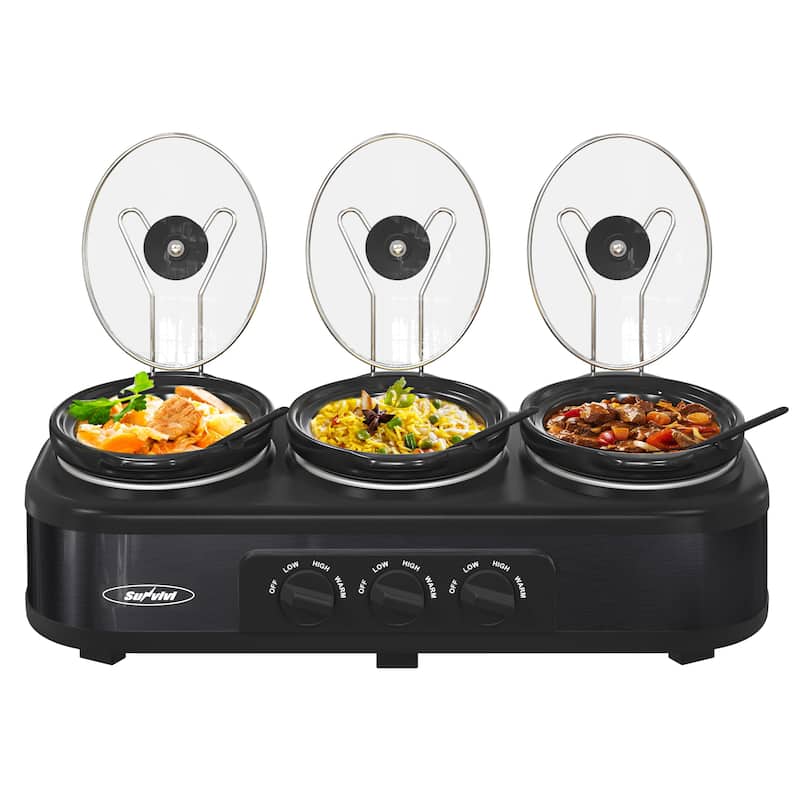 Royalcraft Triple Slow Cooker Stainless Steel