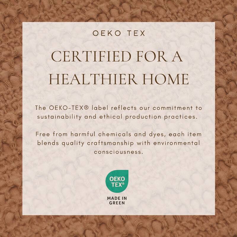 Linery & Co. 100% Cotton Reversible Honeycomb Waffle / Percale Duvet Cover Set