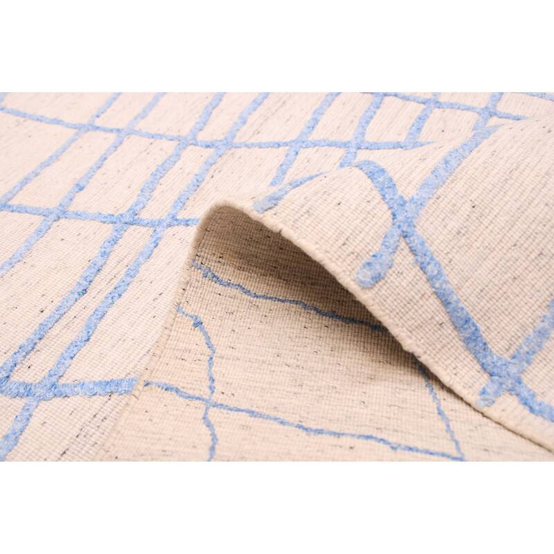 ECARPETGALLERY Hand Loomed Loreto Ivory Silk, Wool Rug - 5'4 x 7'7