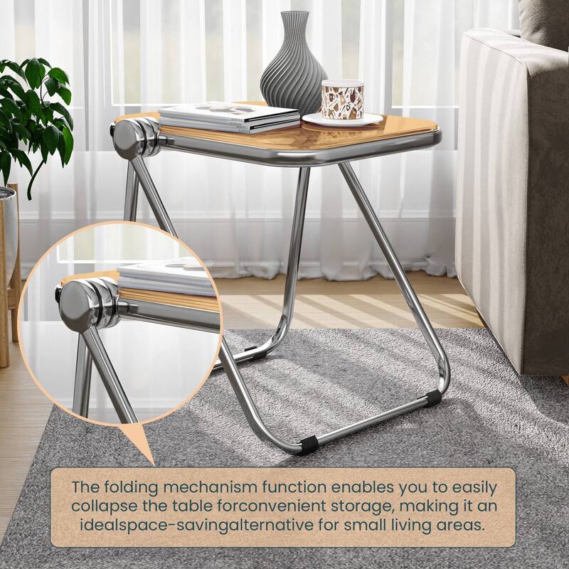 LeisureMod Lawrence Rectangular Folding Table with Aluminum Frame - 16.73