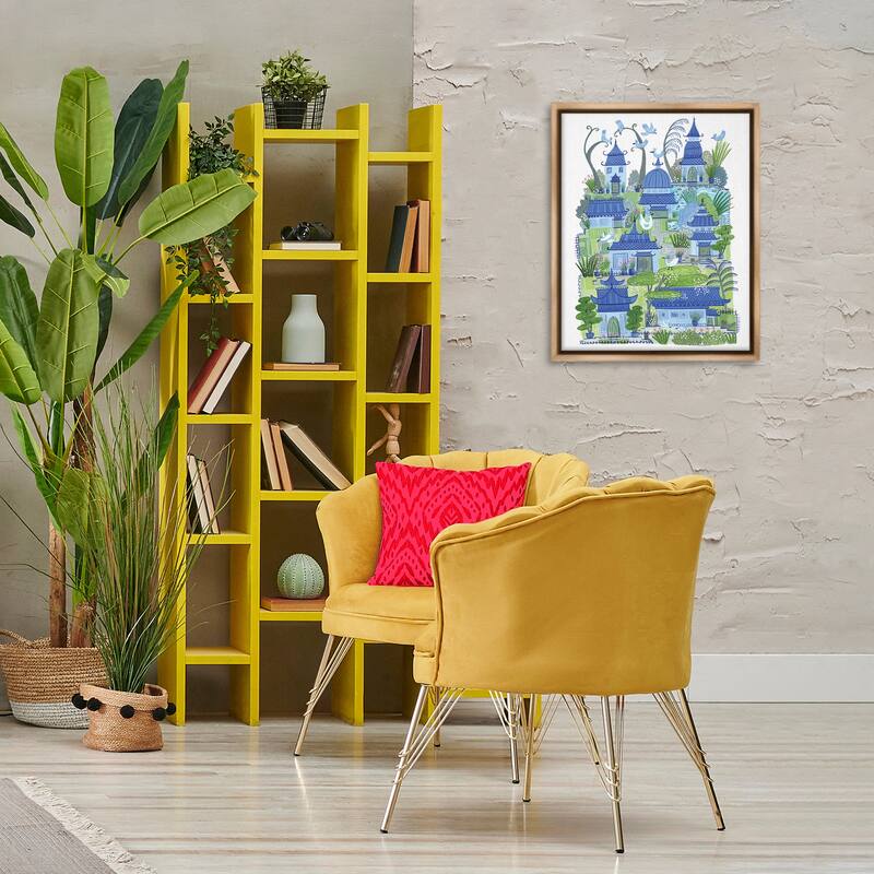 Stupell Charming Village Buildings Framed Floater Canvas Wall Art Design By Kay Widdowson