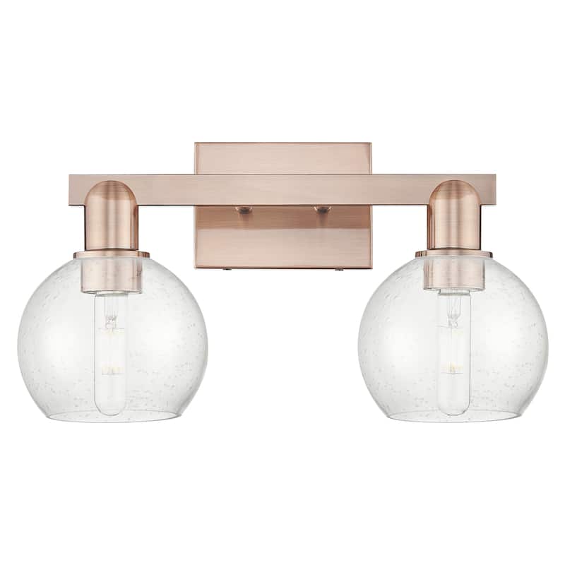 Innovations Lighting Endless Possibilities Arcadia - Athens - 2 Light 17" Bath Vanity Light - Antique Copper/Seedy