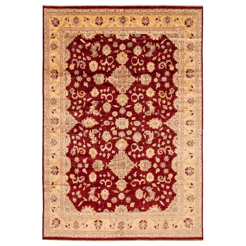 ECARPETGALLERY Hand-knotted Chobi Finest Red Wool Rug - 9'6 x 13'11