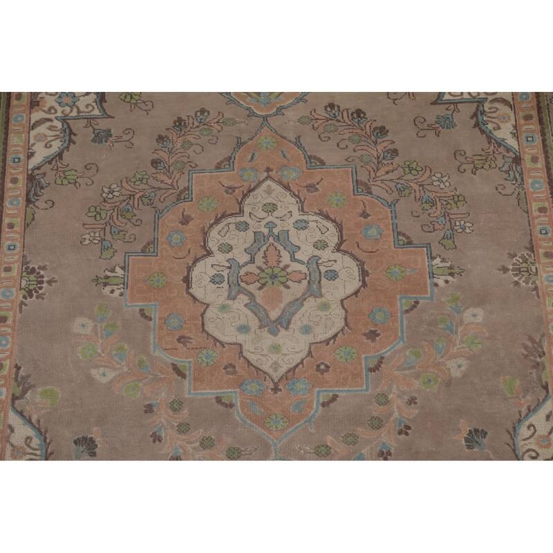 Over-Dyed Tabriz Persian Vintage Area Rug Handmade Wool Carpet - 7'2"x 10'6"