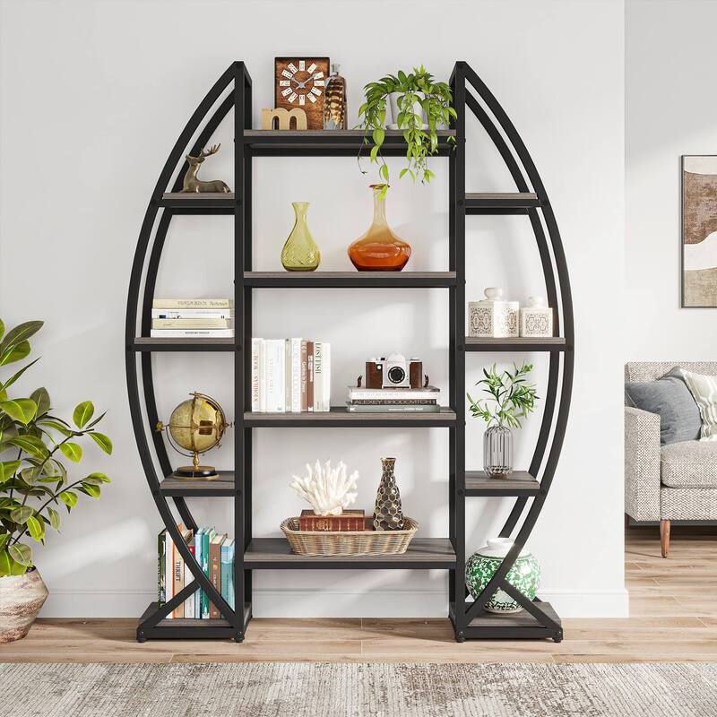 5 Tier Plant Stand Indoor, Half-Moon Shaped Large Plant Shelf