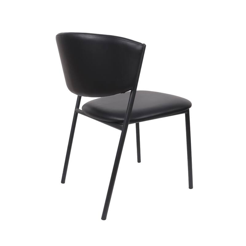 Manhattan Comfort Drift Vegan Leather Metal Side Chair - Set of 4