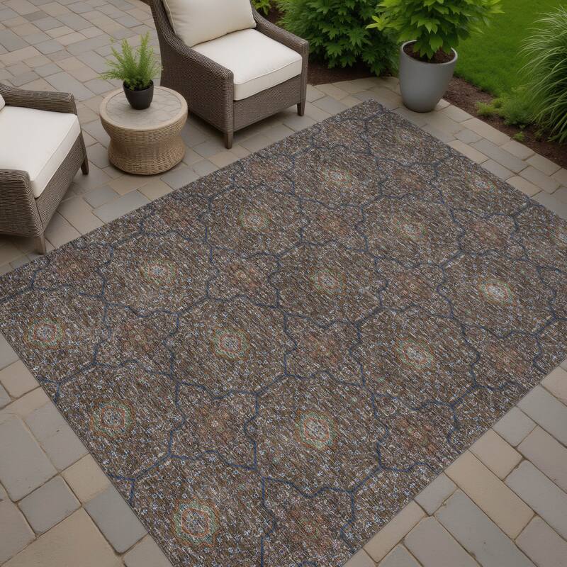 Machine Washable Indoor/ Outdoor Traditional Mika Chantille Rug