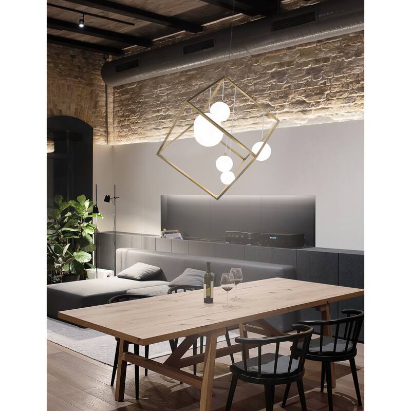 Helio LED Reflected Light Pendant with Gold Leaf Reflector