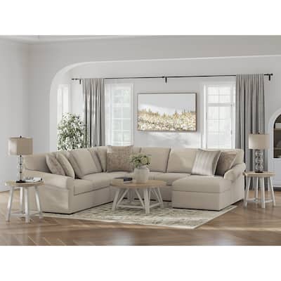 Signature Design by Ashley LadyMae Beige 5-Piece Sectional with Chaise
