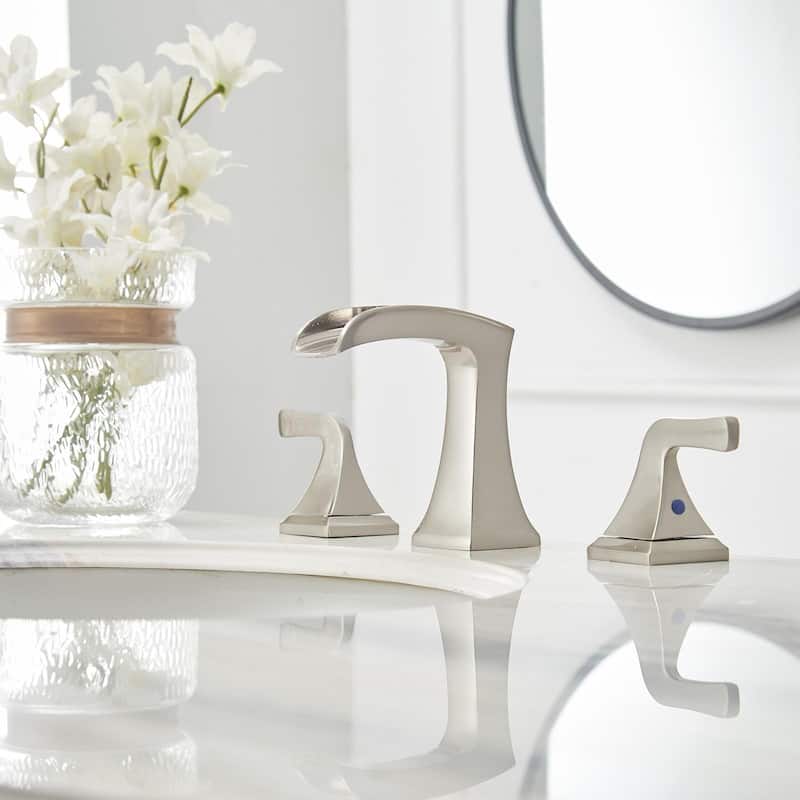 8 in. Widespread 2-Handle Waterfall Bathroom Sink Faucet