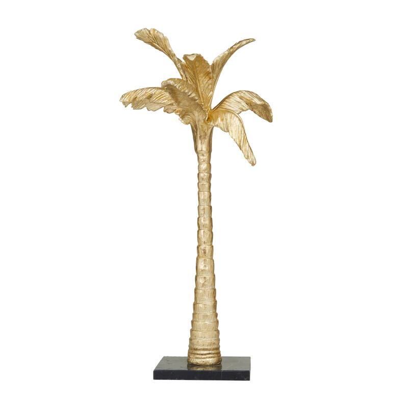 Gold Polystone Palm Tree Sculpture