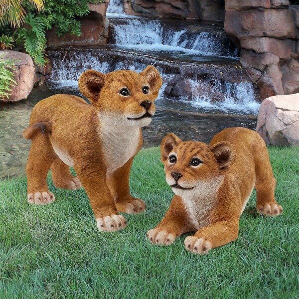 Design Toscano Lion Cubs Of The Sahara Animal Statues Complete Set