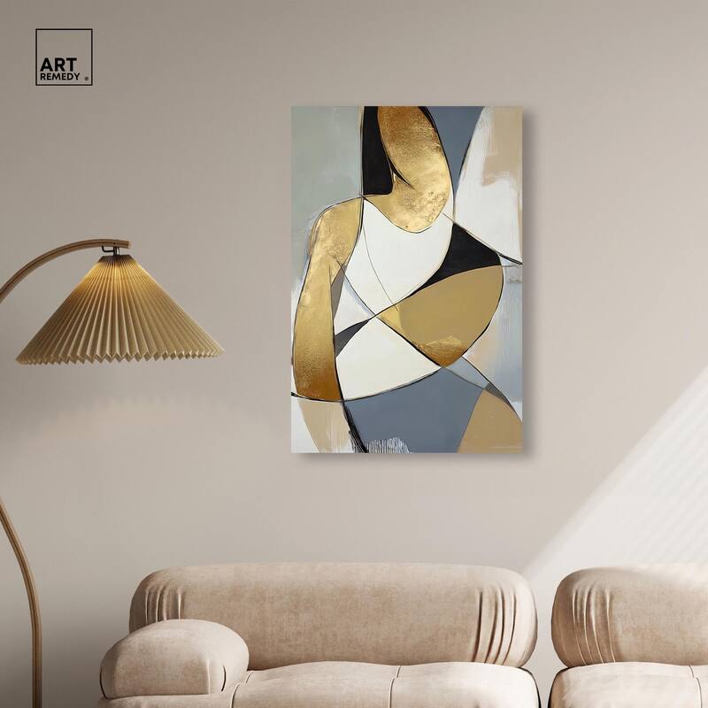 Gold Leaf Contours Canvas by Art Remedy, Gallery Wrapped
