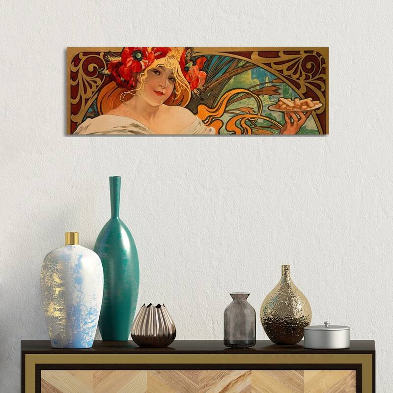 iCanvas "Biscuits Lefevre Utile" by Alphonse Mucha Canvas Print - 12x36x1.5