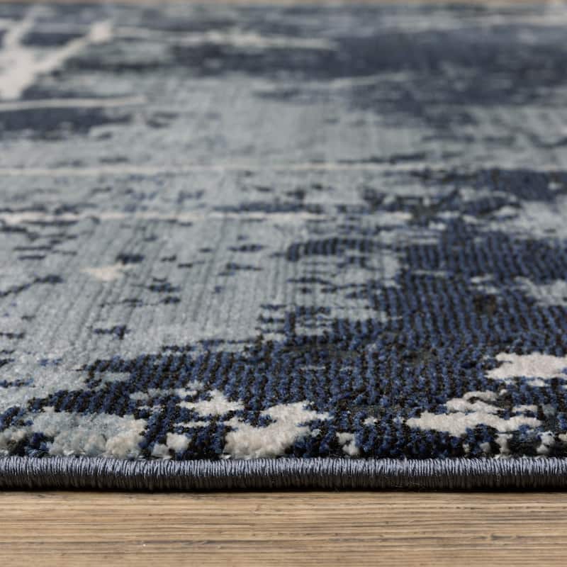 Style Haven Caldon Contemporary Abstract Blue Area Rug
