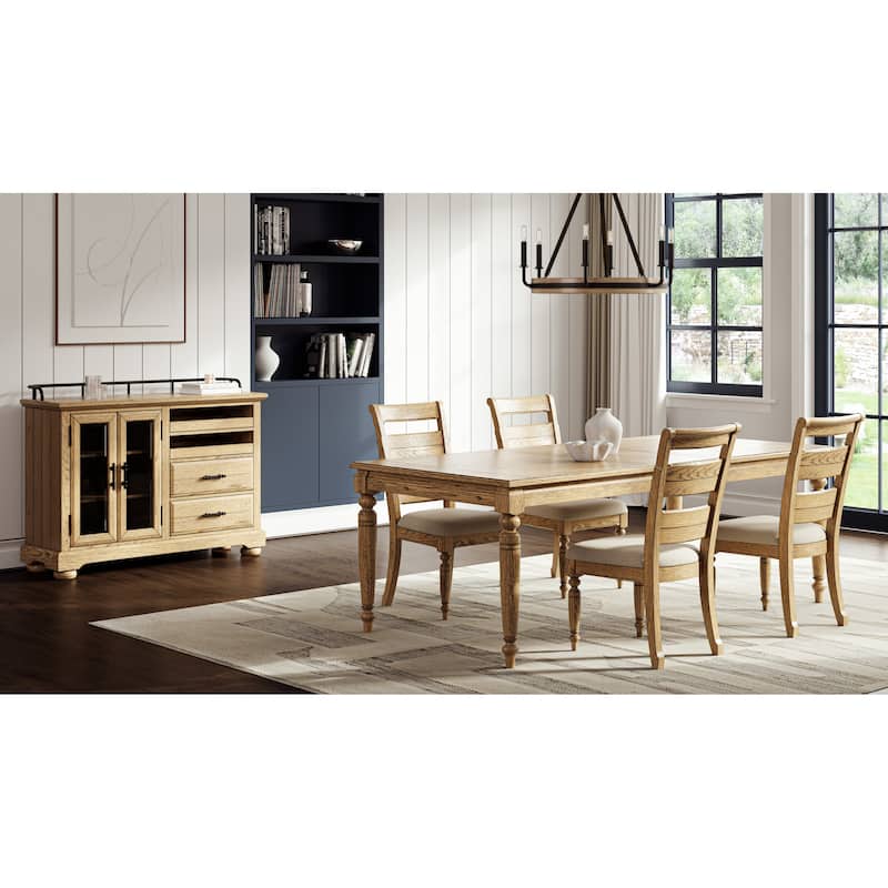 Ladder Back Side Chair - Whitewash Finish (Set of 2)