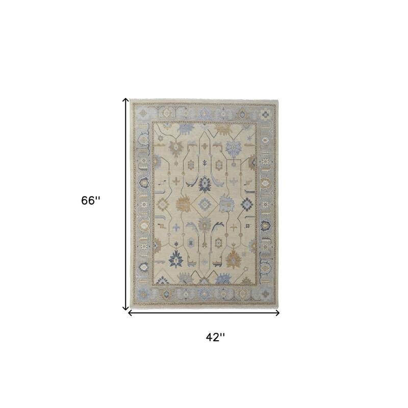 HomeRoots Floral Bohemian Rectangle Area Rug - 66.00 in. x 42.00 in. x 0.20 in.