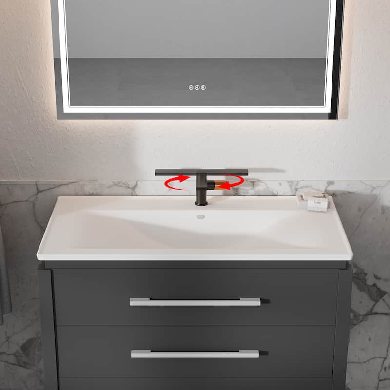 Matte Black Single Handle Single-Hole Bathroom Basin Faucet